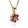18k Gold Overlay Ruby Flower Pendant and 3mm Stud Earring Set 18k Gold Overlay Ruby Flower Pendant and 3mm Stud Earring Set