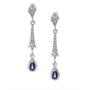 14k White Gold Sapphire 1/10ct Diamond Earrings 14k White Gold Sapphire 1/10ct Diamond Earrings