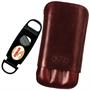 Cuban Crafters Sienna Burgundy Cigar Case & Cutter Cuban Crafters Sienna Burgundy Cigar Case & Cutter