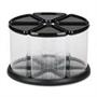 Six Canister Carousel Organizer, 6 Clear Canisters, Black Lids Six Canister Carousel Organizer, 6 Clear Canisters, Black Lids