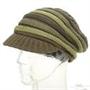 Stripe Knit Newsboy Cap-Olive W27S25B Stripe Knit Newsboy Cap-Olive W27S25B