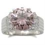 GEMSTONE CZ RINGS - 3 Carats Sterling Silver Pink Solitaire CZ Ring Size 7 GEMSTONE CZ RINGS - 3 Carats Sterling Silver Pink Solitaire CZ Ring Size 7