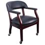 Guest Chair / Visitors Chair - Traditional Captain's Chair with Black Vinyl - B-Z100-BLACK-GG Guest Chair / Visitors Chair - Traditional Captain's Chair with Black Vinyl - B-Z100-BLACK-GG